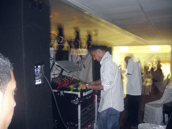 Working the deck at a Houston wedding in 2009