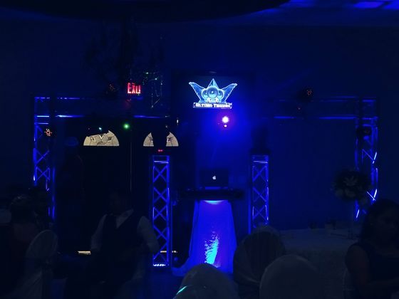 The rig lit blue, 2018